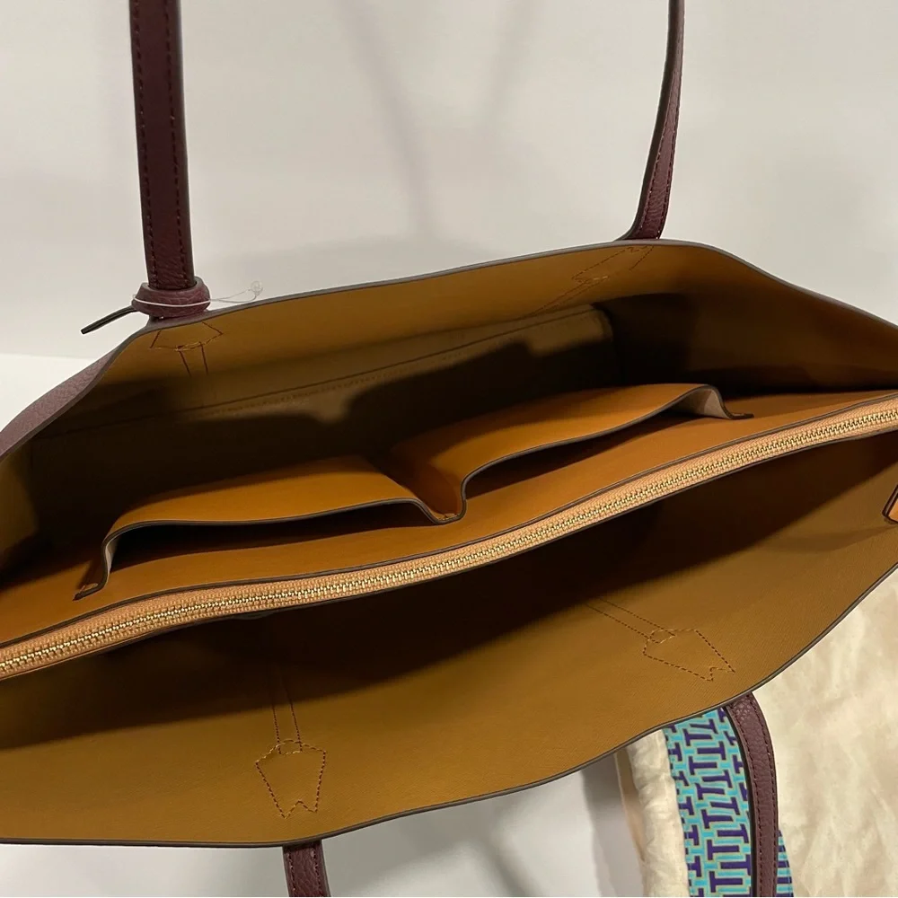 Tory Burch Burgundy Tote Bag - Picture 7 of 14